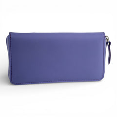 Portofel din piele naturala pentru femei, cu fermoar Lila