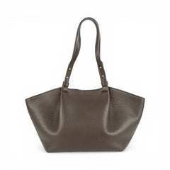 Geanta din piele naturala bizonata Chocolate Shopper ESTELLE Maxi
