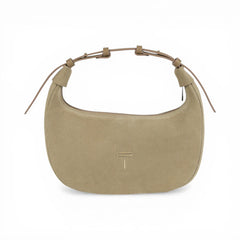 Geanta din piele naturala Cappuccino Suede Moon Medium