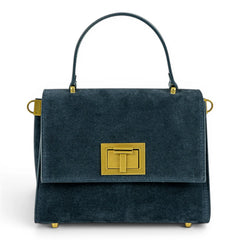 Geanta din piele naturala BLUG Denim suede MINI POLINE editie limitata