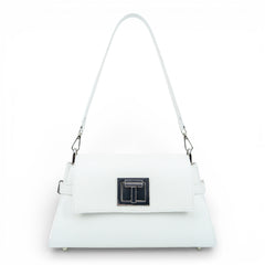 Geanta din piele naturala Alb Bella