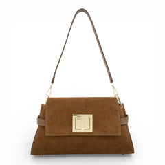 Geanta din piele naturala Coniac suede Bella