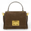 Geanta din piele naturala Chocolate Suede MICRO POLINE