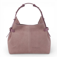 Geanta din piele întoarsă Powder pink Medium Boucle