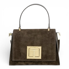 Geanta din piele naturala Espresso Suede MICRO POLINE