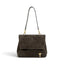 Geanta din piele naturala Suede Linda nuanta Dark Chocolate