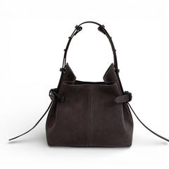 Geanta din piele întoarsă Plum (Mov prafuit) Suede MICRO BOUCLE