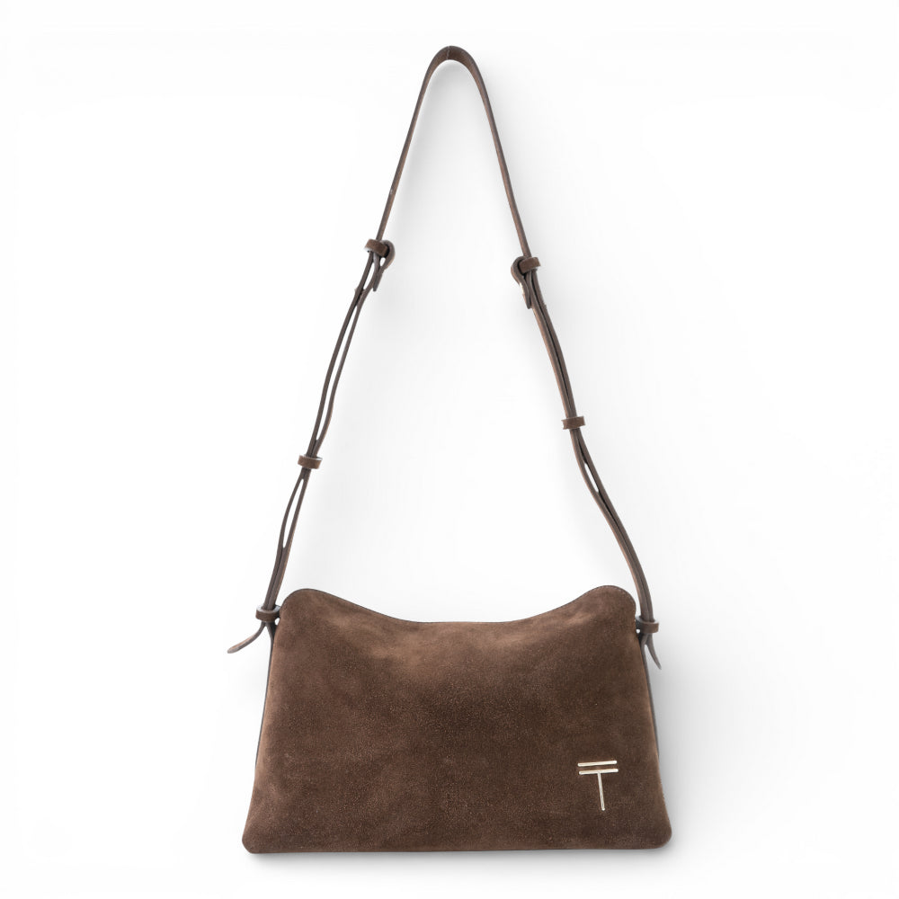 Geanta din piele naturala Chocolate suede London – Atelier Tanna