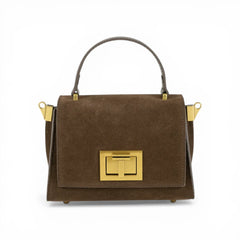 Geanta din piele naturala Chocolate Suede MICRO POLINE editie limitata