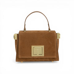 Geanta din piele naturala Camel Suede MICRO POLINE