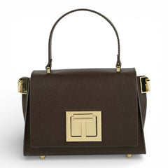 Geanta din piele naturala Chocolate Parmellato MICRO POLINE