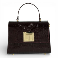 Geanta din piele naturala Croco Burgundy MINI POLINE