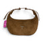Geanta din piele naturala chocolate suede Moon Medium