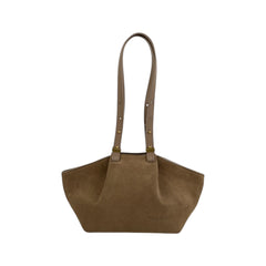 Geanta din piele naturala Suede Caramel ESTELLE Mini