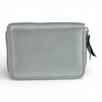 Portofel Mini din piele naturala pentru femei, cu fermoar Argintiu