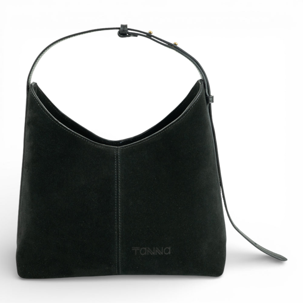 Geanta din piele naturala Negru suede Thianna