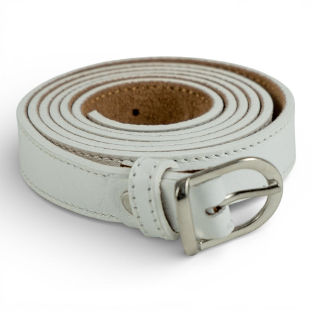 Curea dama,  din piele naturala Alb Tanna Imagine principală a produsului