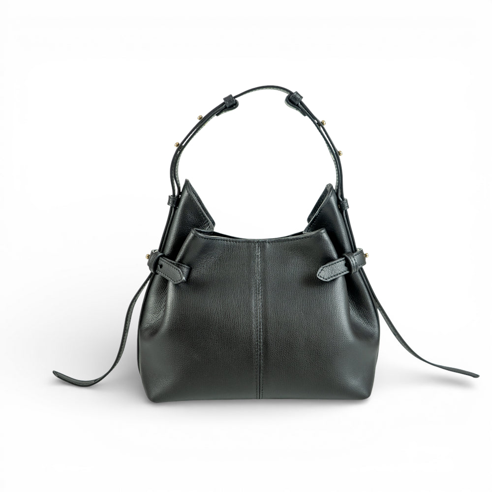 Geanta  din piele Parmellato Negru Micro Boucle