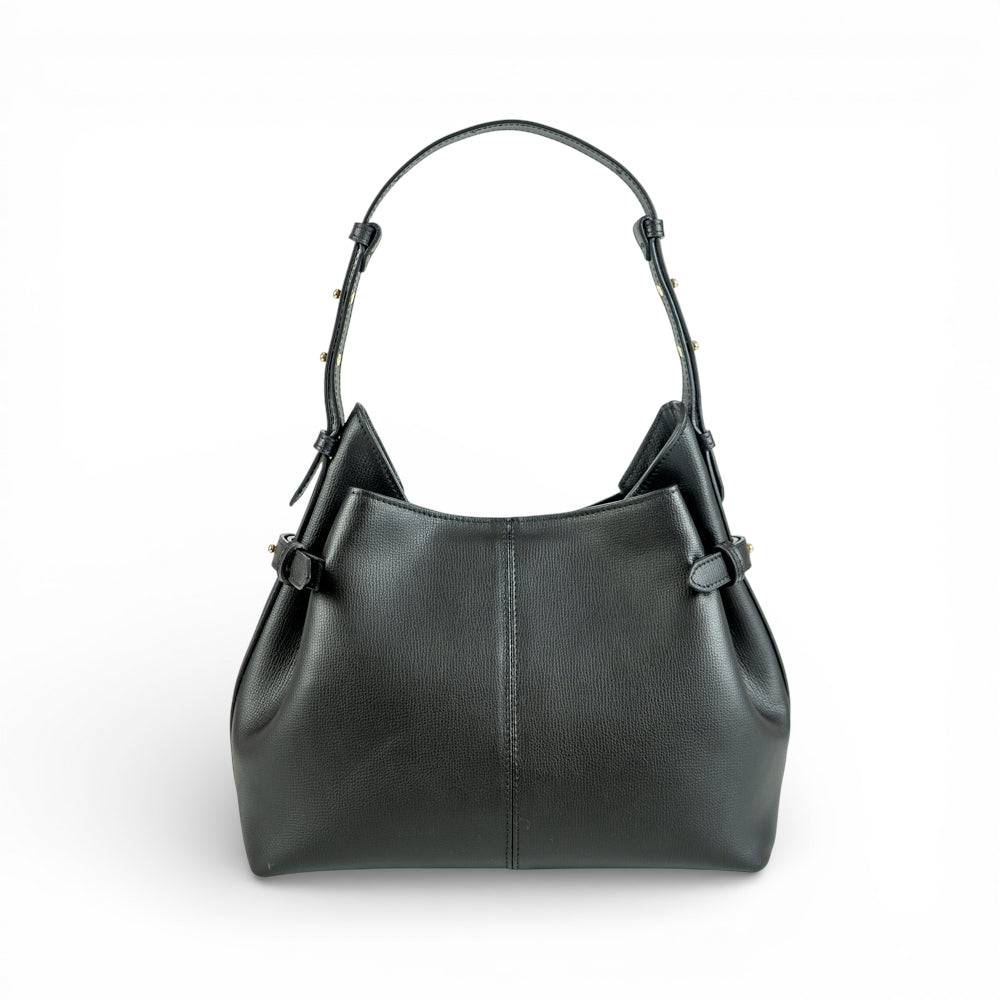 Geanta  din piele întoarsă  Negru Parmellato Medium Boucle