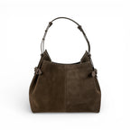 Geanta  din piele întoarsă  Espresso Suede Medium Boucle