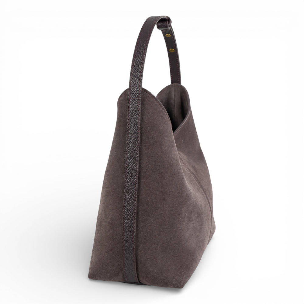 Geanta din piele naturala Plum suede Thianna Imagine secundară a produsului