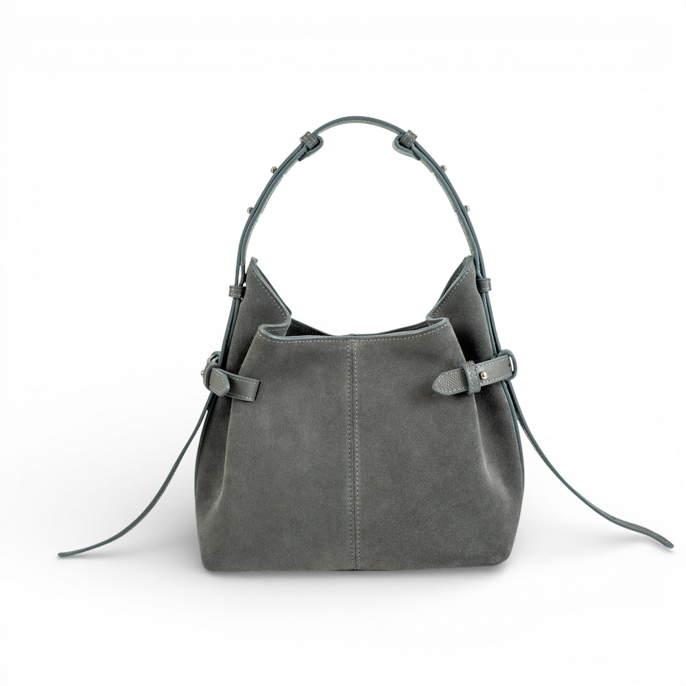 Geanta  din piele întoarsă  Gri Suede Micro Boucle Imagine secundară a produsului