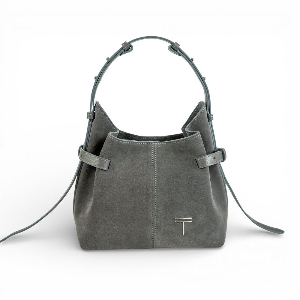 Geanta  din piele întoarsă  Gri Suede Micro Boucle Imagine principală a produsului