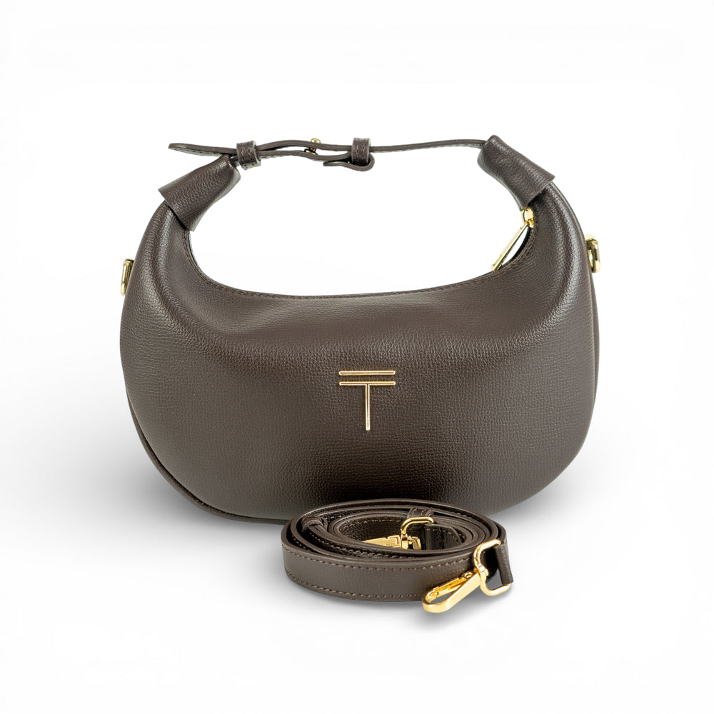 Geanta din piele naturala Chocolate Mini Moon Imagine secundară a produsului