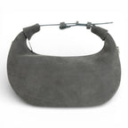 Geanta din piele naturala Gri Suede Mini Moon