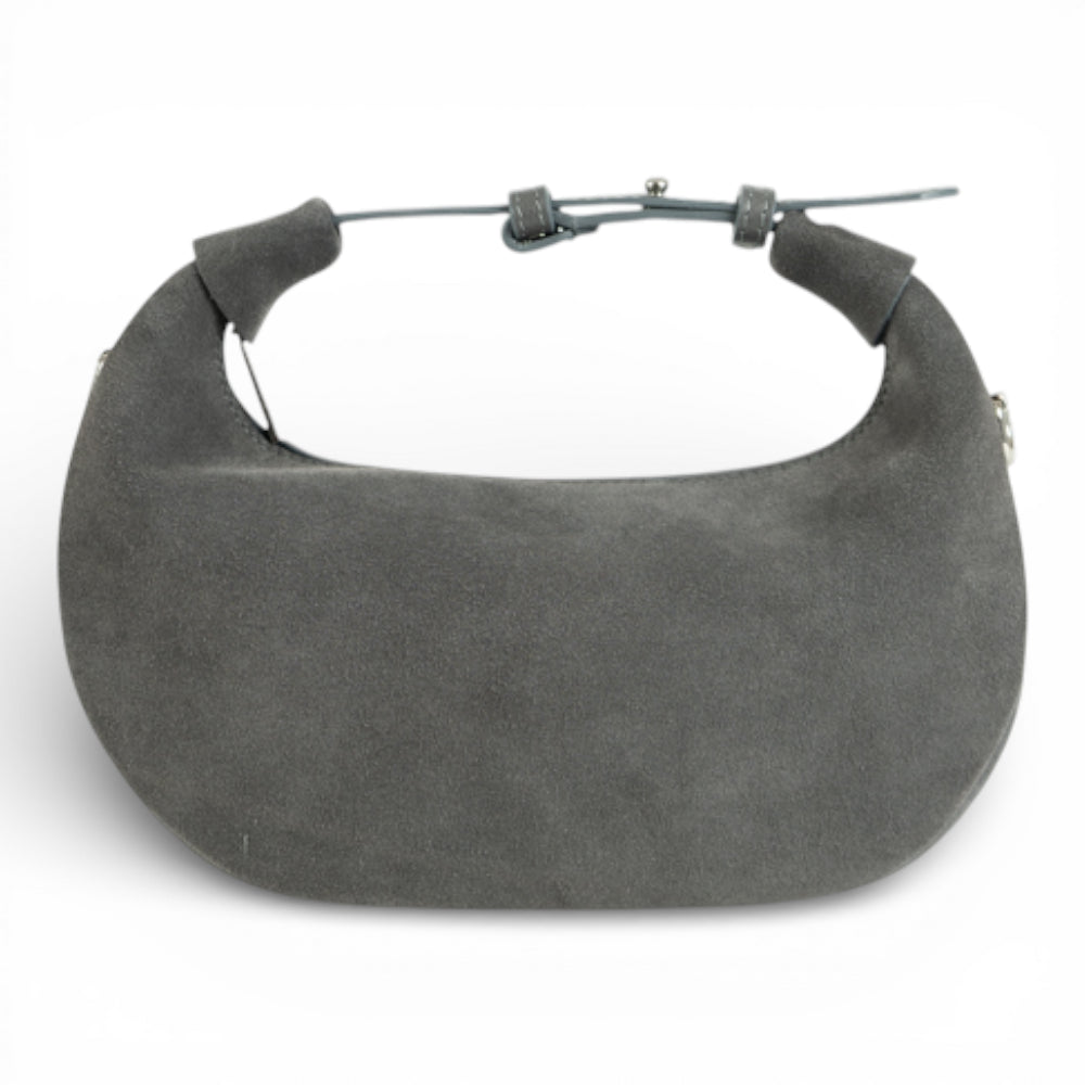 Geanta din piele naturala Gri Suede Mini Moon