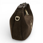 Geanta  din piele naturala Chocolate suede Mini Moon