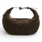 Geanta  din piele naturala Chocolate suede Mini Moon