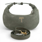 Geanta din piele naturala Olive Suede Mini Moon