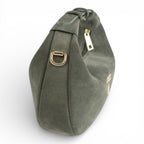 Geanta din piele naturala Olive Suede Mini Moon