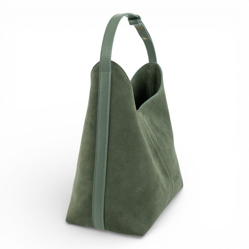 Geanta din piele naturala Verde Birch suede Thianna Imagine secundară a produsului