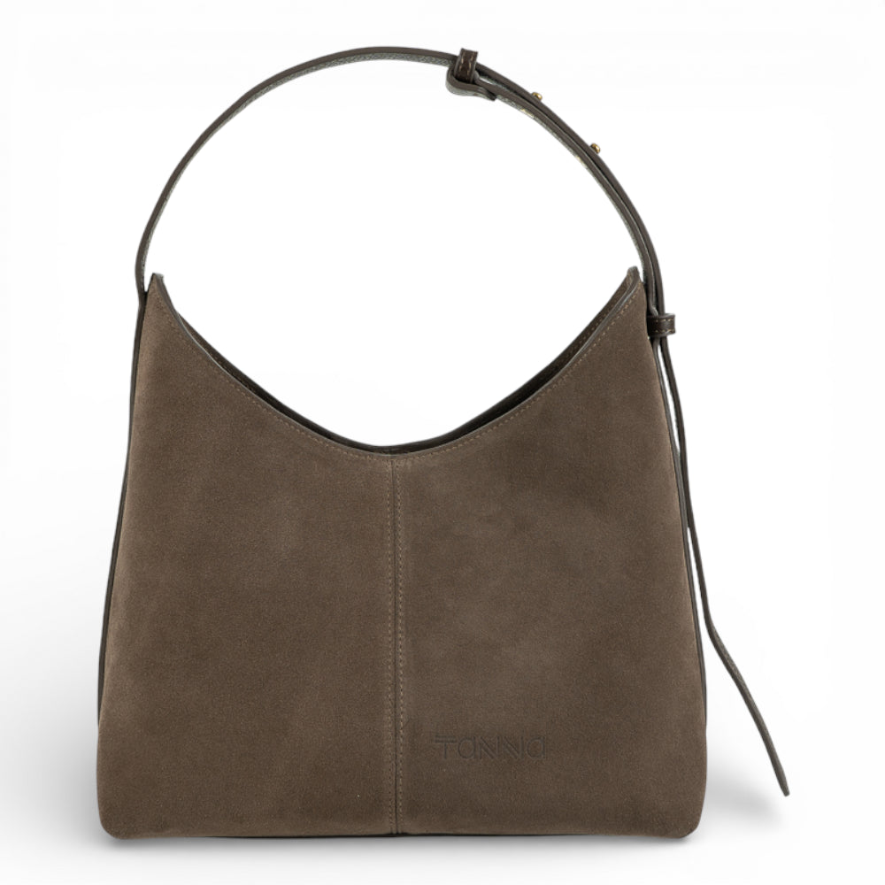 Geanta din piele naturala Praline suede Thianna Imagine principală a produsului