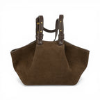 Geanta din piele naturala Suede Chocolate ESTELLE Mini