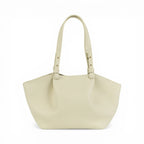 Geanta din piele naturala bizonata Crem  Shopper ESTELLE Maxi
