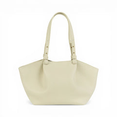 Geanta din piele naturala bizonata Crem  Shopper ESTELLE Maxi