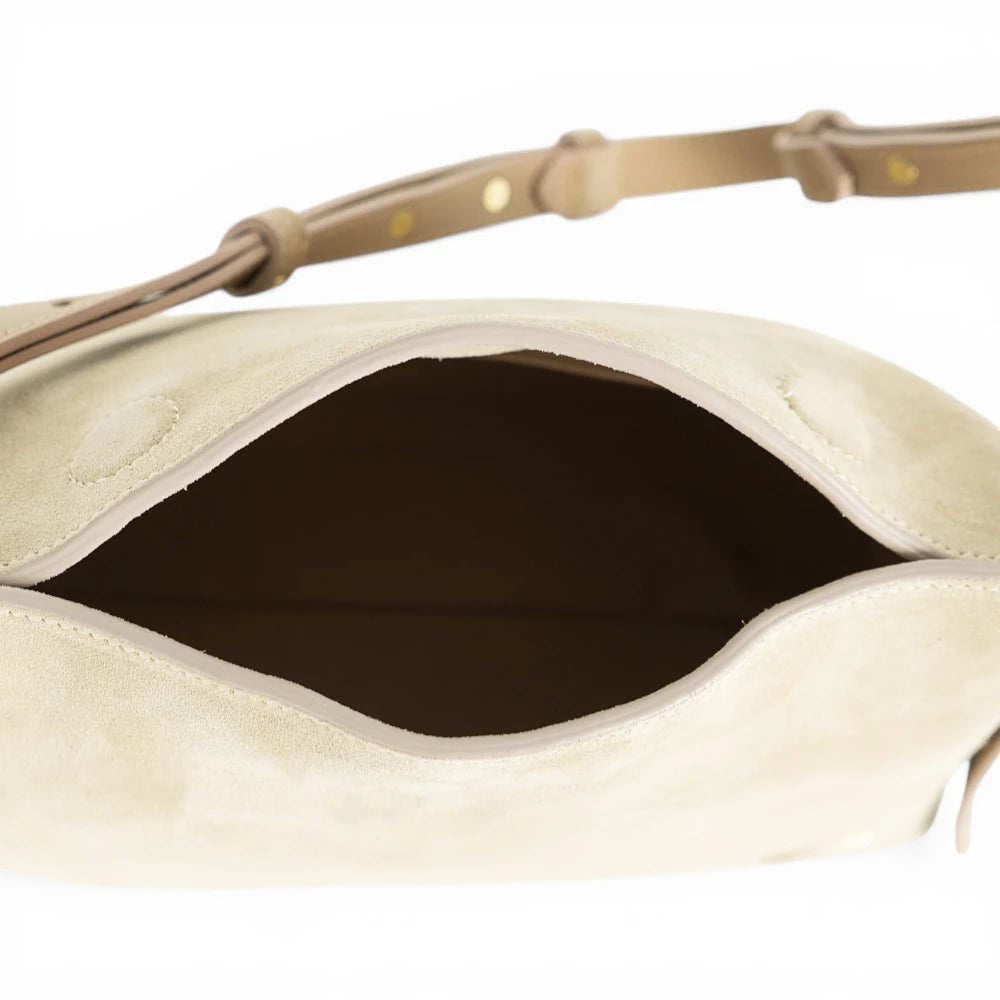 Geanta din piele naturala Cappucino suede  London
