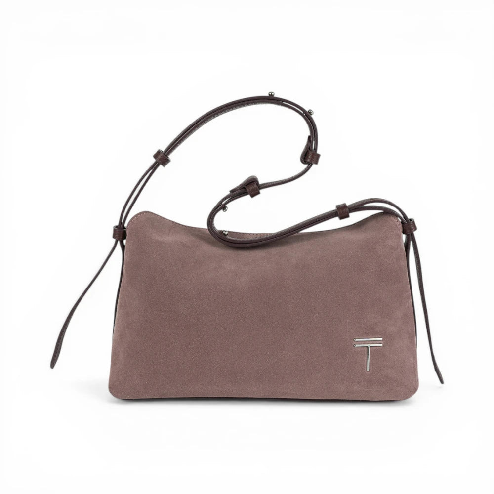 Geanta din piele naturala Royal Pink suede  London
