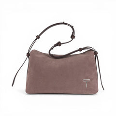 Geanta din piele naturala Royal Pink suede  London