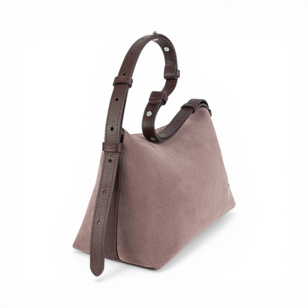 Geanta din piele naturala Royal Pink suede  London
