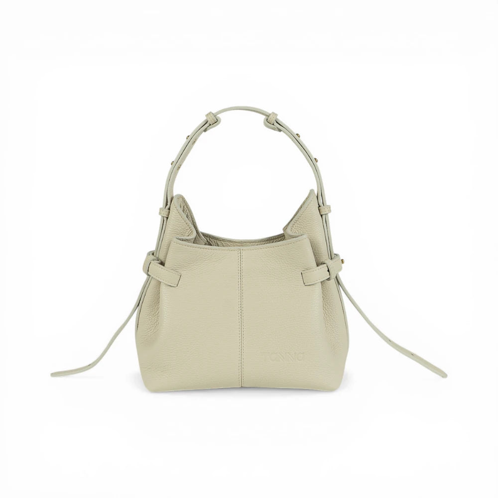 Geanta  din piele bizonata Crem Micro Boucle Imagine principală a produsului