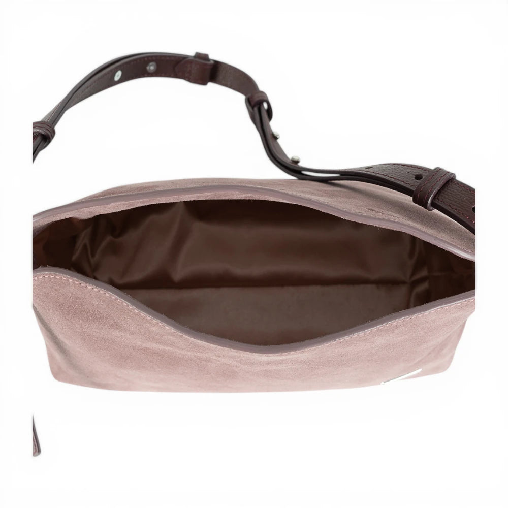 Geanta din piele naturala Royal Pink suede  London