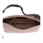 Geanta din piele naturala Royal Pink suede  London