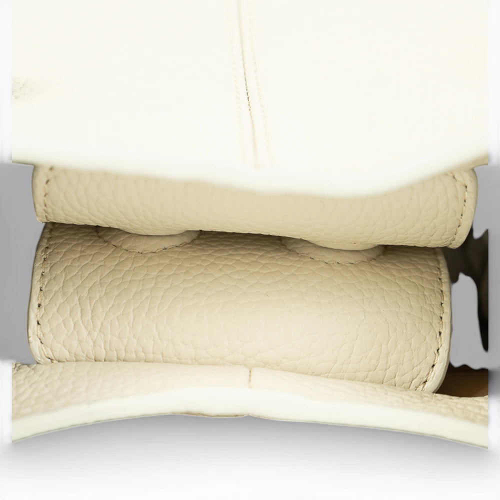 Geanta  din piele Bizonata Crem Medium Boucle Imagine secundară a produsului