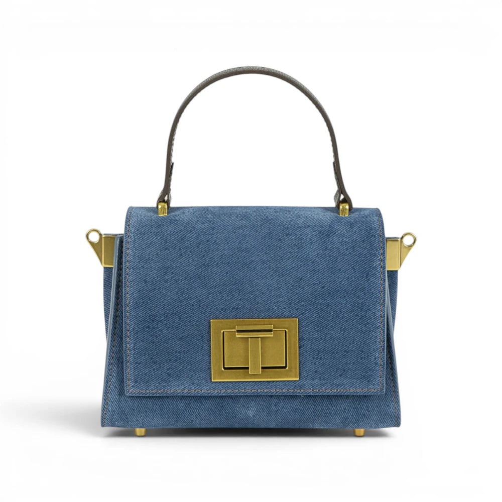 Geanta din piele naturala suede BLUG Ming  MICRO POLINE