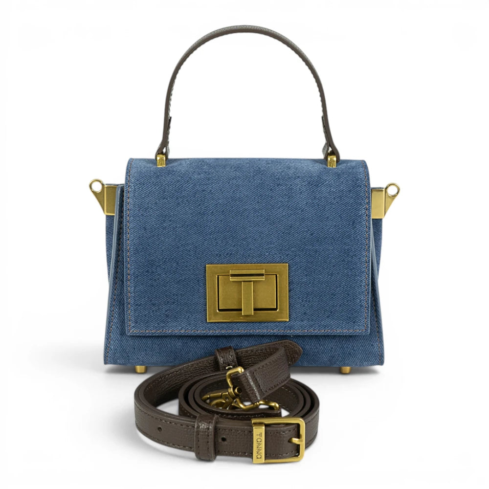 Geanta din piele naturala suede BLUG Ming  MICRO POLINE