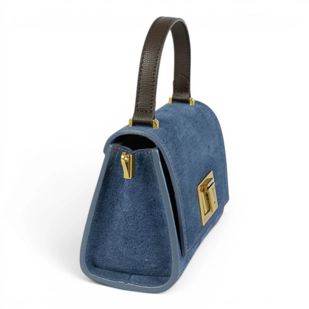 Geanta din piele naturala suede BLUG Ming  MICRO POLINE